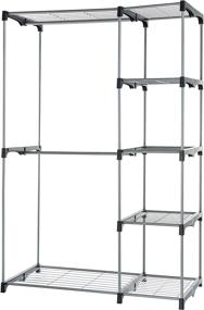 img 4 attached to 🗄️ Organize and Optimize Storage with the Amazon Basics Double Rod Freestanding Closet - Silver