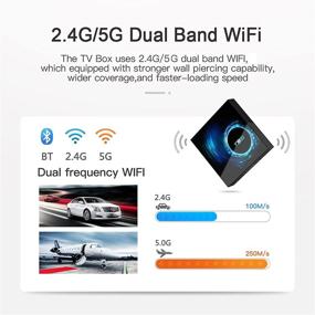 img 2 attached to 📺 Advanced Android TV Box 10.0 with Dual WiFi and Bluetooth - 2GB RAM, 16GB ROM, Quad Core H616 Chip - Supports 6K/4K/3D - Includes Mini Backlit Wireless Keyboard