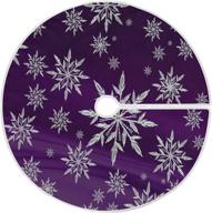 🎄 christmas snowflake purple tree skirt - seasonal tree mat holiday party supplies, premium indoor outdoor decorations for tabletop trees 35.4 inches logo