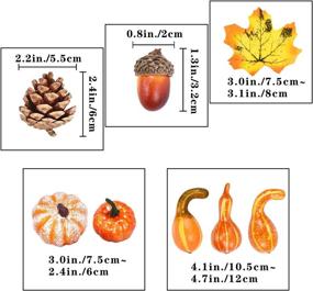 img 3 attached to 🍂 Fall Harvest Decor: 166Pcs Artificial Silky Mini Pumpkin Gourd, Acorns, Berries, Maple Leaves, and Sunflowers – Perfect for Wedding, Thanksgiving, Halloween Party, Table, and Home Decor