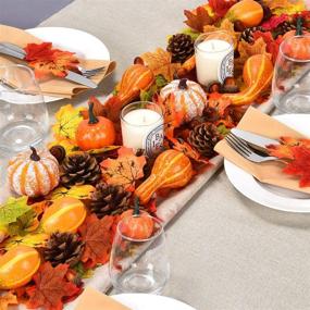 img 1 attached to 🍂 Fall Harvest Decor: 166Pcs Artificial Silky Mini Pumpkin Gourd, Acorns, Berries, Maple Leaves, and Sunflowers – Perfect for Wedding, Thanksgiving, Halloween Party, Table, and Home Decor