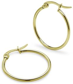 img 1 attached to Women's Stainless Steel Hoop Earrings 💍 - Silver Tone Assorted Colors, 2mm x 20mm