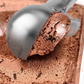 img 1 attached to 🍨 YasTant Premium Ice Cream Scoop with Trigger: Stainless Steel, Heavy Duty, Dishwasher Safe - Ideal for Frozen Yogurt, Gelatos, Sundaes - Medium Silver