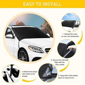 img 3 attached to 🚗 ADORIC Car Sun Shade: Ultimate Protection with Waterproof Oxford Fabric, Universal Windshield Snow Ice Cover