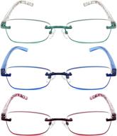 👓 jjwell 3-pack blue light reading glasses: combat eyestrain & computer glare in style logo