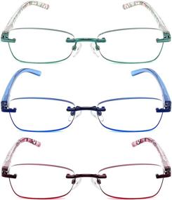 img 4 attached to 👓 JJWELL 3-Pack Blue Light Reading Glasses: Combat Eyestrain & Computer Glare in Style