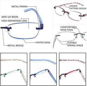 img 1 attached to 👓 JJWELL 3-Pack Blue Light Reading Glasses: Combat Eyestrain & Computer Glare in Style