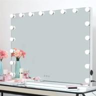 💄 icreat hollywood makeup mirror: touchscreen vanity mirror with multiple color modes, wall mounted or tabletop, 18 dimmable bulbs, white logo