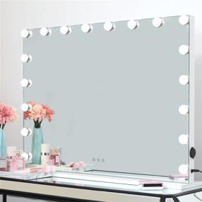 img 4 attached to 💄 iCREAT Hollywood Makeup Mirror: Touchscreen Vanity Mirror with Multiple Color Modes, Wall Mounted or Tabletop, 18 Dimmable Bulbs, White