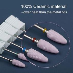 img 1 attached to 💅 Керамические насадки для электрической фрезы для ногтей 3/32'' (2.35 мм) для маникюра и педикюра, удаления кутикулы и нанесения гель-лака на ногти (1U-M-Blue)...