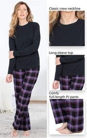 img 1 attached to Plaid Perfection: PajamaGram Women's Pajamas Set - Classic Womens Pajama Set