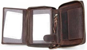 img 1 attached to Durable and Stylish Genuine Leather Wallet with Secure Zipper