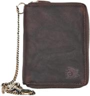 durable and stylish genuine leather wallet with secure zipper logo