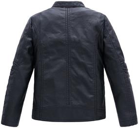 img 3 attached to LJYH Collar Motorcycle Leather Jacket Boys' Clothing