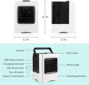 img 2 attached to 🌬️ Portable Air Cooler Fan: Efficient 3-in-1 Personal Space Evaporative Cooling, USB Rechargeable Desk Fan with Quiet Humidifier for Home and Office Use