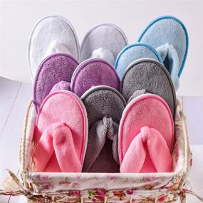 img 2 attached to Тапочки Eucoz одноразовые многоразовые разноцветные - Translate into Russian this product title: "Eucoz Slippers Washable Disposable Multicolor