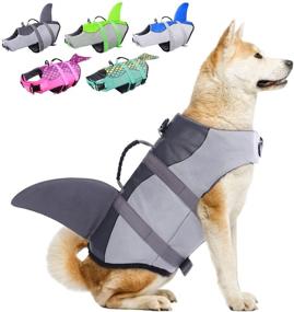 img 4 attached to 🦈 Ripstop Dog Life Jacket: A Gray Shark Floatation Vest for Ultimate Water Safety - Ideal for Small, Medium, and Large Dogs at the Pool, Beach, and Boating (X-Large)