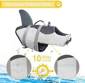 img 2 attached to 🦈 Ripstop Dog Life Jacket: A Gray Shark Floatation Vest for Ultimate Water Safety - Ideal for Small, Medium, and Large Dogs at the Pool, Beach, and Boating (X-Large)