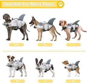 img 1 attached to 🦈 Ripstop Dog Life Jacket: A Gray Shark Floatation Vest for Ultimate Water Safety - Ideal for Small, Medium, and Large Dogs at the Pool, Beach, and Boating (X-Large)