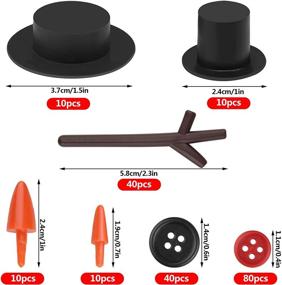 img 3 attached to 🎄 Marrywindix 200 Pieces Christmas Snowman DIY Craft Buttons Kit - Festive Party Supplies with Carrot Noses, Mini Magician Hats, Tiny Buttons, and Trigeminal Hand