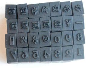 img 2 attached to 📦 Yansanido 28pcs/Set Wooden Box Rubber Stamp - Multipurpose Number Week Weather Stamp Set (7mm Wood Stamps)