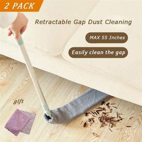 img 2 attached to 🧹 2-Pack Gap Cleaning Brush: Extendable, Retractable & Washable Dusters for Under Appliance Cleaning - Ideal for Home, Bedroom & Kitchen