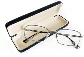 img 4 attached to 👓 KIYOJIN Silver Metal Wire Frame Reading Glasses with Blue Light Blocking for Computer Work - Complete with Eyeglasses Case and Spring Hinges (1.25 Power) for Men and Women