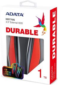 img 2 attached to 💦 AHD770G-1TU32G1-CRD ADATA HD770G 1TB RGB USB 3.2 IP68 Водонепроницаемый Ударопрочный Пылезащитный Внешний Портативный Жесткий Диск в красном цвете