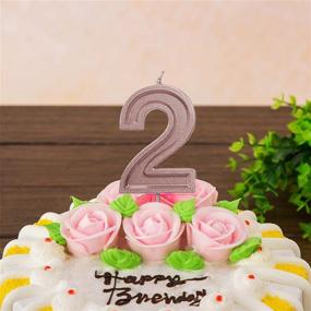 img 2 attached to 🎂 LUTER 2.76" Large Rose Gold Glitter Birthday Candles - Number 1 Cake Topper Decoration for Wedding Party Kids Adults