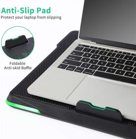 img 2 attached to 🖥️ Laptop Cooling Pad, Coolertek USB Powered Gaming Laptop Cooler Stand with 5 Silent Fans, Dual USB 2.0 Ports Adjustable Cooling Pad for 12-17.3" Laptops, Enhances Performance and Supports K13 Green Light