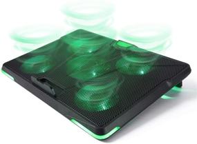 img 4 attached to 🖥️ Laptop Cooling Pad, Coolertek USB Powered Gaming Laptop Cooler Stand with 5 Silent Fans, Dual USB 2.0 Ports Adjustable Cooling Pad for 12-17.3" Laptops, Enhances Performance and Supports K13 Green Light