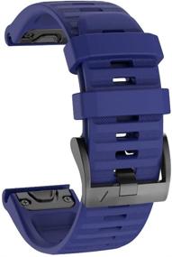 img 4 attached to IMAYCC Quick-Fit Fenix 6X Watch Band: 26mm Replacement for Fenix 5X/Fenix 5X Plus/Fenix 6X Pro/Sapphire/Fenix 3/HR - Navy Blue