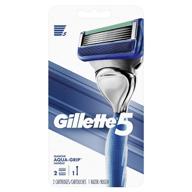 gillette5 men's razor kit with 2 refill blades logo