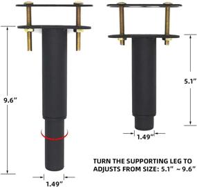 img 3 attached to 🛏️ FHOME 2Pcs Adjustable Height Center Support Leg for Bed Frame - Durable Steel Furniture Foot for Bed, Sofa, and Cabinet - 5.1-9.6 inch Adjustable Legs