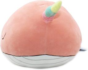 img 2 attached to 🦄 Vintoys Plush Hugging Pillow Soft Narwhal Unicorn Whale Stuffed Animal Doll Pink - 21" Fish Toy