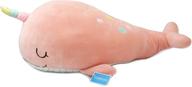 🦄 vintoys plush hugging pillow soft narwhal unicorn whale stuffed animal doll pink - 21" fish toy logo