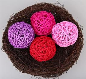 img 2 attached to USFEEL 10pcs Handmade Wicker Rattan Balls: Decorative Crafts for Garden, Wedding, and Parties - Vase Fillers, Rabbit & Bird Toys