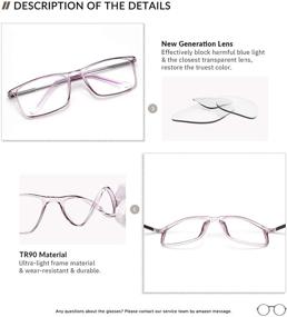 img 3 attached to 👓 Gaoye Square Blue Light Blocking Glasses for Men and Women - Anti UV Computer Gaming Eye-Glasses with Fashionable Fake Frames