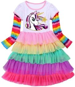 img 4 attached to Princess Unicorns Wedding Rainbow Dresses