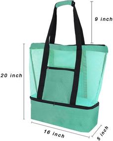 img 2 attached to 👜 Ladies Outdoor Beach Tote with Removable Cooler Compartment and Mesh Bag