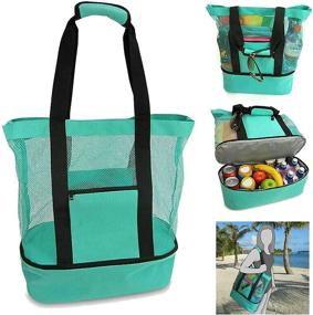 img 3 attached to 👜 Ladies Outdoor Beach Tote with Removable Cooler Compartment and Mesh Bag