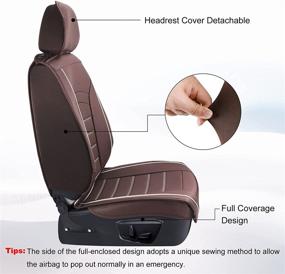 img 3 attached to 🚗 Masubon's Car Seat Covers - Universal Front 2 Seat Leather Automotive Seat Covers for Cars, SUVs, Trucks, and Pick-ups - Waterproof PU Leather Cushion for Car Interior Accessories