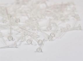 img 3 attached to Nickel-Free Invisible Plastic Blank Earrings Pin Post with Small Tiny Head Stud Back Findings Pad - 3mm
