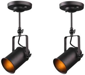 img 4 attached to 🔦 FRIDEKO 2 Pack Industrial Vintage Ceiling Spotlight - Retro Loft Style Adjustable Ceiling Lamp for Restaurant Coffee Shop Hotel - 3.35in Spot Lighting