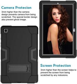 img 2 attached to Rugged Bingcok Case for Galaxy Tab A7 10.4 2020: Heavy Duty Shockproof Protection Cover-SM-T500/T505/T507 (5-Black)