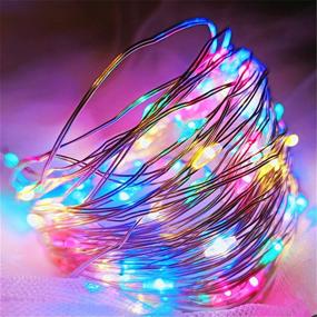 img 3 attached to Twinkle Star 33FT 100 LED Silver Wire String Lights Fairy String Lights Battery Operated LED String Lights For Christmas Wedding Party Home Holiday Decoration (Multicolor)