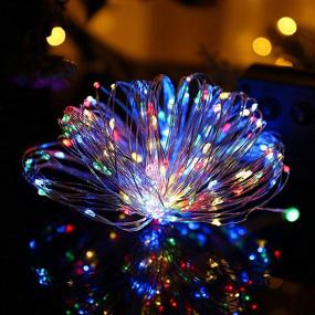 img 2 attached to Twinkle Star 33FT 100 LED Silver Wire String Lights Fairy String Lights Battery Operated LED String Lights For Christmas Wedding Party Home Holiday Decoration (Multicolor)