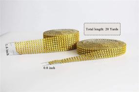 img 2 attached to 🎂 JOYYU 1 Roll of 4-Row 10-Yard Acrylic Rhinestone Diamond Ribbon + 1 Roll of 8-Row 10-Yard Acrylic Rhinestone Diamond Ribbon for Wedding Cakes, Birthday Decorations, Baby Shower Events, Arts and Crafts Projects - 2 Rolls (Gold)