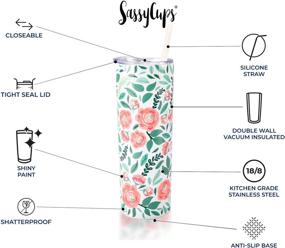 img 3 attached to 🌸 Stay Stylish and Fresh with SassyCups Floral Tumbler: Insulated Stainless Wonder