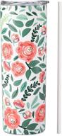 🌸 stay stylish and fresh with sassycups floral tumbler: insulated stainless wonder logo